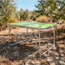 AKTIVE Mesa de Playa Plegable 60x40x25 cm, Verde