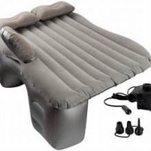 EDIESI Colchoneta Hinchable para Asiento Trasero de Coche, Negro