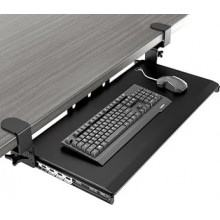 AX WABER — Bandeja extraíble para teclado bajo escritorio, negra