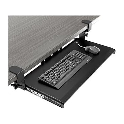 AX WABER — Bandeja extraíble para teclado bajo escritorio, negra