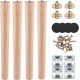MUXHEL — Juego de 4 patas de madera para muebles, 40 cm