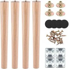 MUXHEL — Juego de 4 patas de madera para muebles, 40 cm