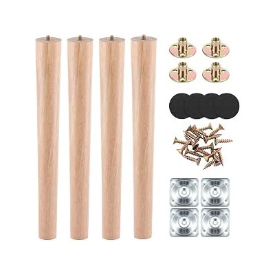 MUXHEL — Juego de 4 patas de madera para muebles, 40 cm