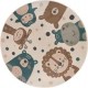Hanse Home Adventures — Alfombra infantil redonda de animales, Ø100 cm
