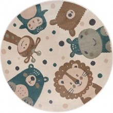 Hanse Home Adventures — Alfombra infantil redonda de animales, Ø100 cm