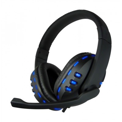 CoolBox Bluelight G2 Binaural Diadema Negro, Azul auricular con micrófono