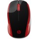 HP 200 ratón RF inalámbrico Óptico 1000 DPI Ambidextro Negro, Rojo