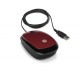 HP con cable rojo intenso X1200 ratón