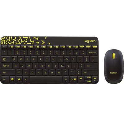 Logitech MK240 Nano RF inalámbrico QWERTY Griego Negro, Amarillo