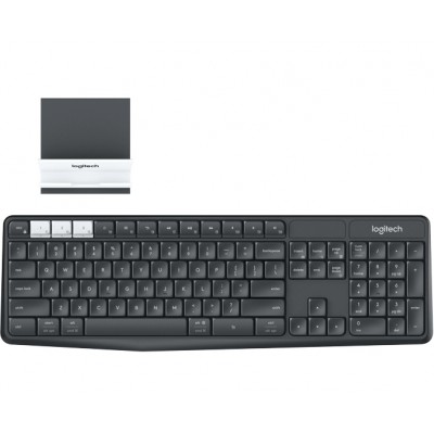Logitech K375s RF Wireless + Bluetooth QWERTY Español Grafito, Blanco