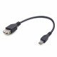 Cable USB A - Micro-USB B, 0.15m cable USB 0,15 m Negro Gembird