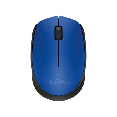 Logitech M171 RF inalámbrica + USB Óptico 1000DPI Ambidextro Negro, Azul ratón