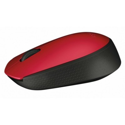 Logitech M171 RF inalámbrica + USB Óptico 1000DPI Ambidextro Negro, Rojo ratón