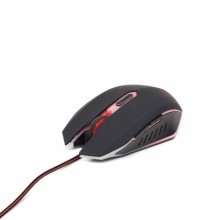 Gembird MUSG-001-R USB 2400DPI Ambidextro Negro, Rojo ratón