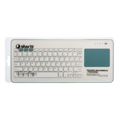 SilverHT Touchpad Wireless KB Silver Ht White + Blue