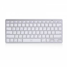 Ewent EW3161 teclado Bluetooth QWERTY Español Plata, Blanco