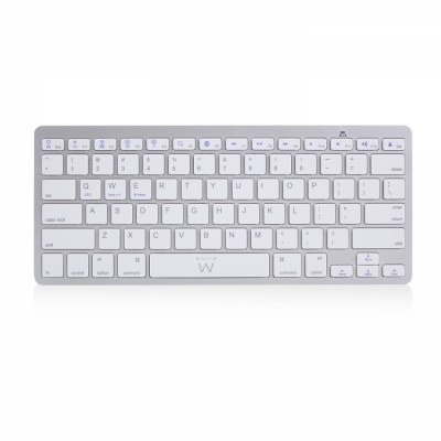 Ewent EW3161 teclado Bluetooth QWERTY Español Plata, Blanco