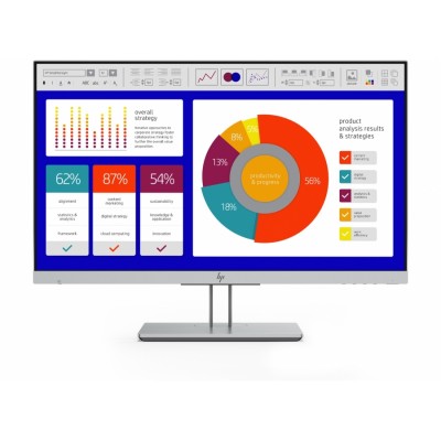 HP EliteDisplay E243p 60,5 cm (23.8") 1920 x 1080 Pixeles Full HD LED Plana Negro, Plata