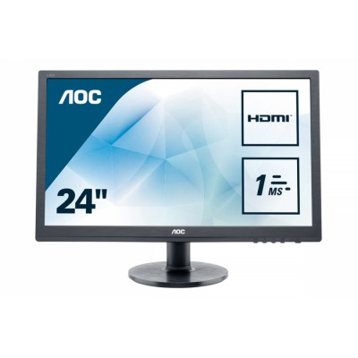AOC Essential-line E2460SH pantalla para PC 61 cm (24") 1920 x 1080 Pixeles Full HD LCD Plana Mate Negro