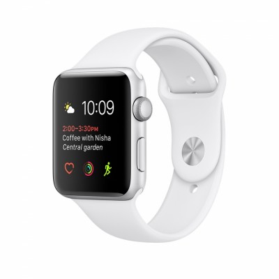 Apple Watch Series 1 caja de 42 mm de aluminio en plata y correa deportiva blanca