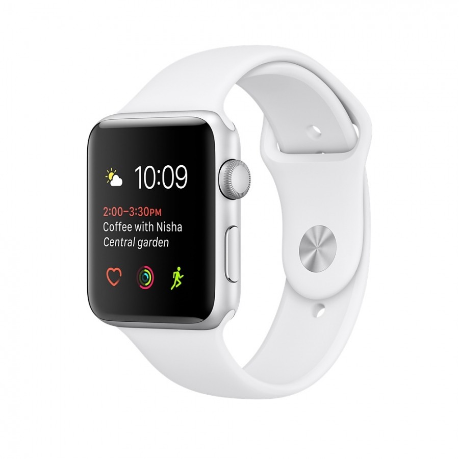 Apple Watch Series 1 caja de 42 mm de aluminio en plata y correa deportiva  blanca -