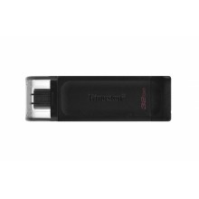 Kingston Technology DataTraveler 70 unidad flash USB 32 GB USB Tipo C 3.2 Gen 1 (3.1 Gen 1) Negro