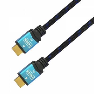 AISENS CABLE HDMI V2.0 PREMIUM ALTA VELOCIDAD / HEC 4K@60HZ 18GBPS, A/M-A/M, NEGRO/AZUL, 2.0M