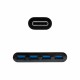 Nanocable Adaptador USB-C a 4xUSB 3.0. USB-C/M-USB 3.0/H, Negro, 10 cm