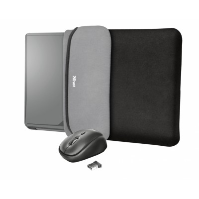 Funda + Ratón Inalámbrico Trust Yvo para Portátiles hasta 15.6"/ Negro
