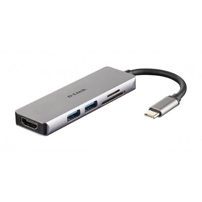 DUB-M530 base para portátil y replicador de puertos Alámbrico USB 3.2 Gen 1 (3.1 Gen 1) Type-C Aluminio, Negro