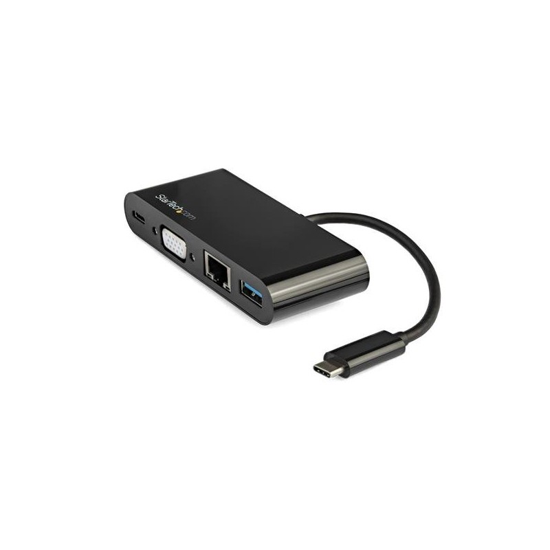 Docking USB-C para Portátiles - Mini Replicador Puertos para Monitor VGA 1080p - Entrega de Alimentación de Pa