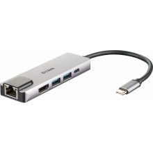 DUB-M520 base para portátil y replicador de puertos Alámbrico Thunderbolt 3 Aluminio, Negro