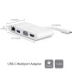 Adaptador Multipuertos USB-C para Ordenadores Portátiles - HDMI o VGA 4K - USB 3.0 - Blanco y Plateado