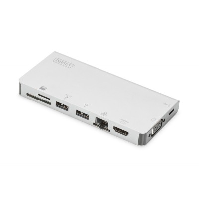 DA-70866 base para portátil y replicador de puertos Alámbrico USB 3.0 (3.1 Gen 1) Type-C Plata