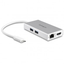 Adaptador USB-C Multifunción para Ordenadores Portátiles - con Entrega de Potencia - 4K HDMI - USB 3.0 - Blanco
