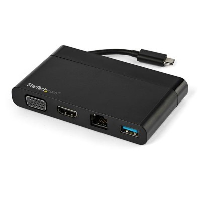 Adaptador Multipuertos USB-C 4K con HDMI y VGA - Mac Win Chrome - 1x USB-A - GbE - Portátil - Docking Station USB Tipo C