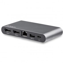 Docking Station USB C para 2 Monitores DisplayPort 4K - con Entrega de Potencia de 100W Passthrough - GbE - Hub Ladrón Concentr