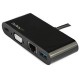 Docking Station USB-C para Portátiles - Mini Replicador de Puertos para Monitor VGA 1080p - Entrega de Alimentación de 60W 